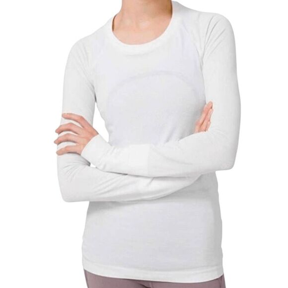 LULULEMON ATHLETICA Swiftly Tech Long Sleeve 2.0 In White Size 4 - Picture 1 of 3